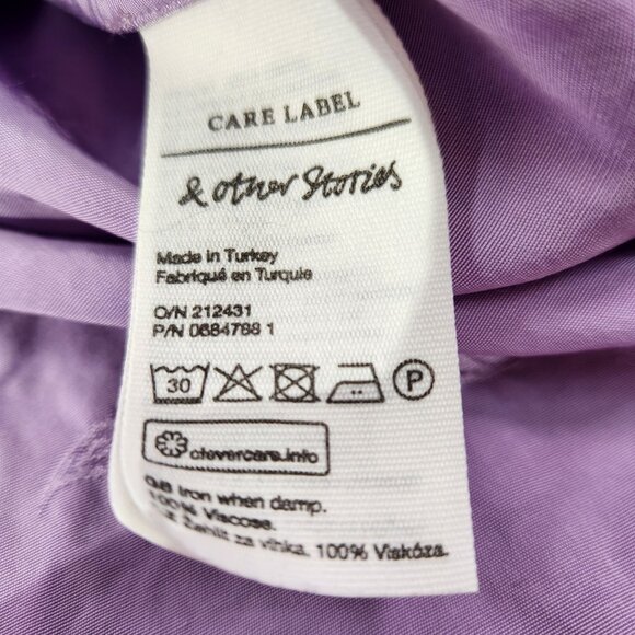 Paris Atelier & Other Stories Lavender Midi Dress With Knot Detail Womens Size 2 - Picture 14 of 16